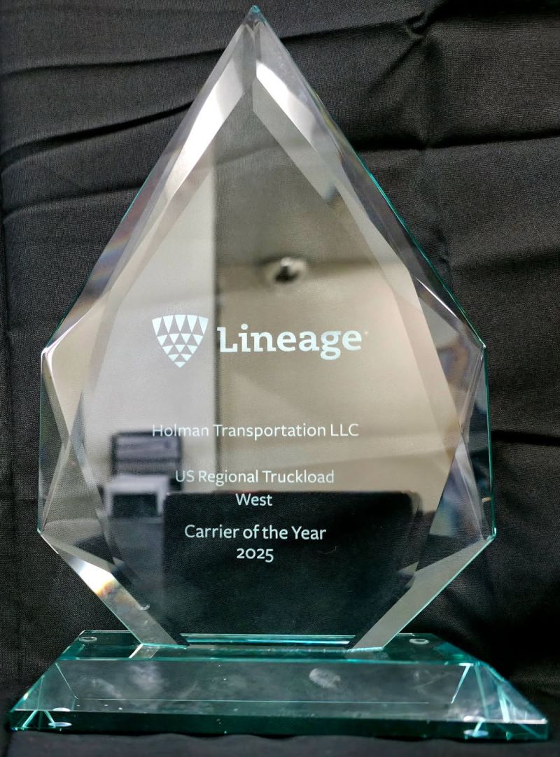 Holman Named US Regional Truckload West Carrier of the year by Lineage