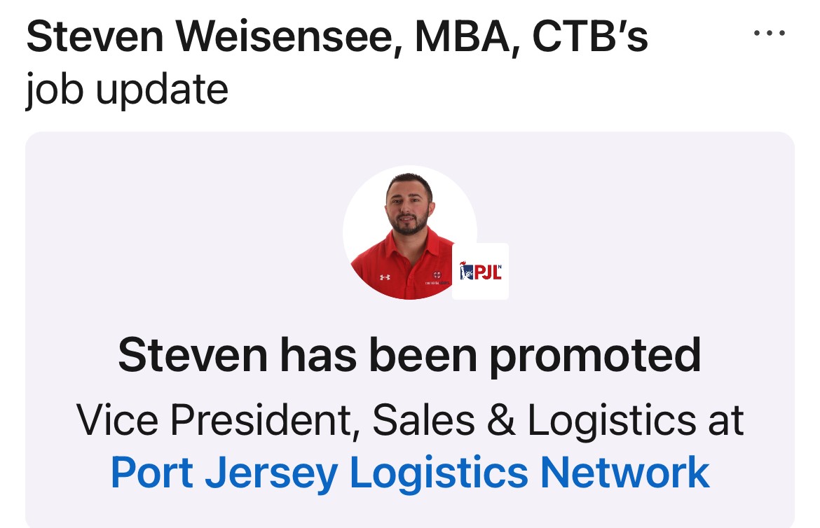 Steven has been promoted to VP of Sales & Logistics